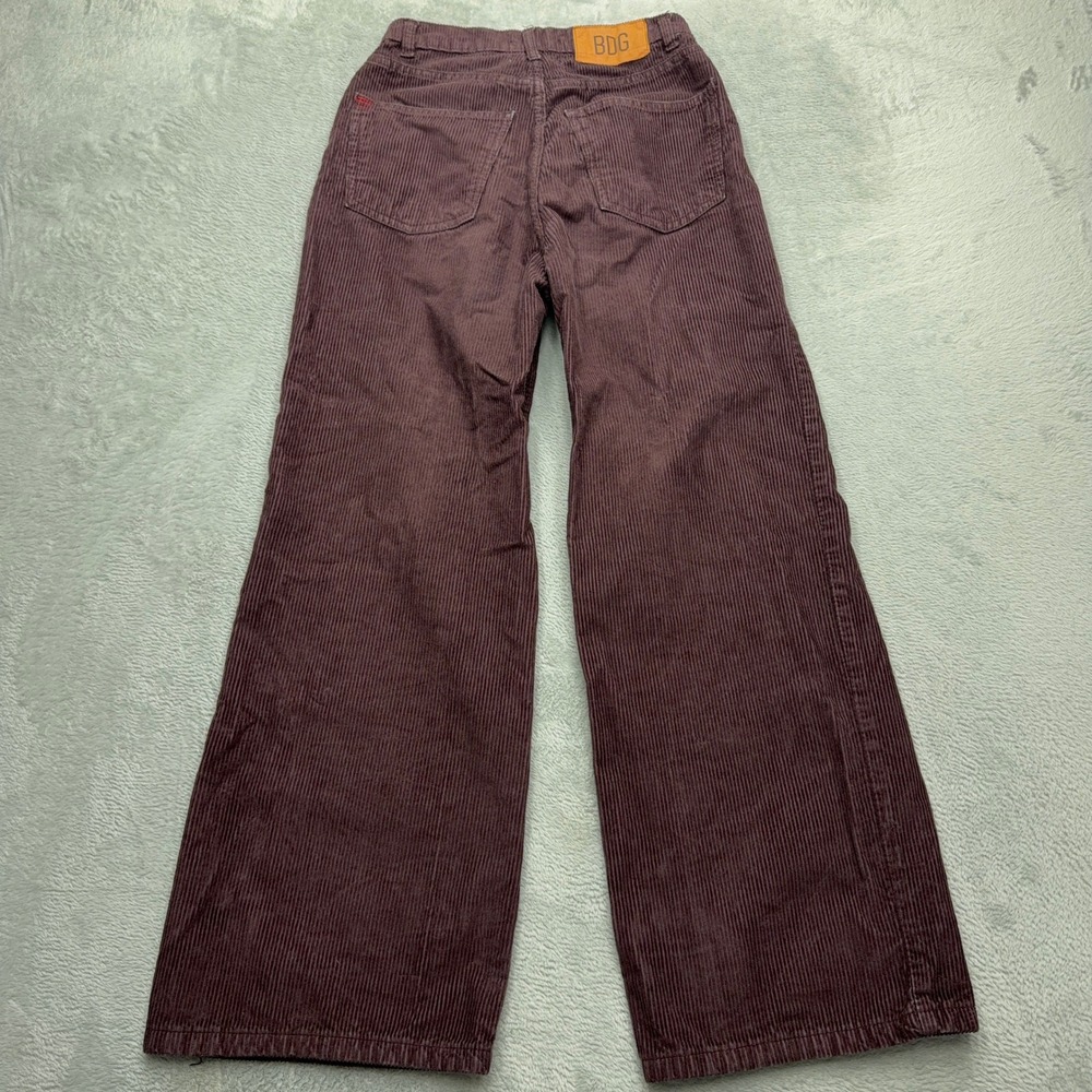 BDG Corduroy Pants Womens 26 Purple High & Wide Leg Ribbed Urban Outfitters - Picture 2 of 9